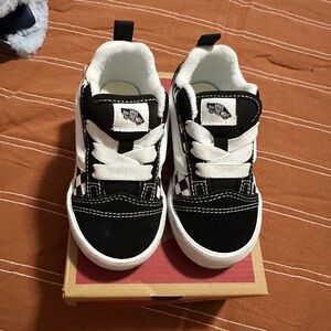 Vans Kids Checkerboard Black and White Sneakers